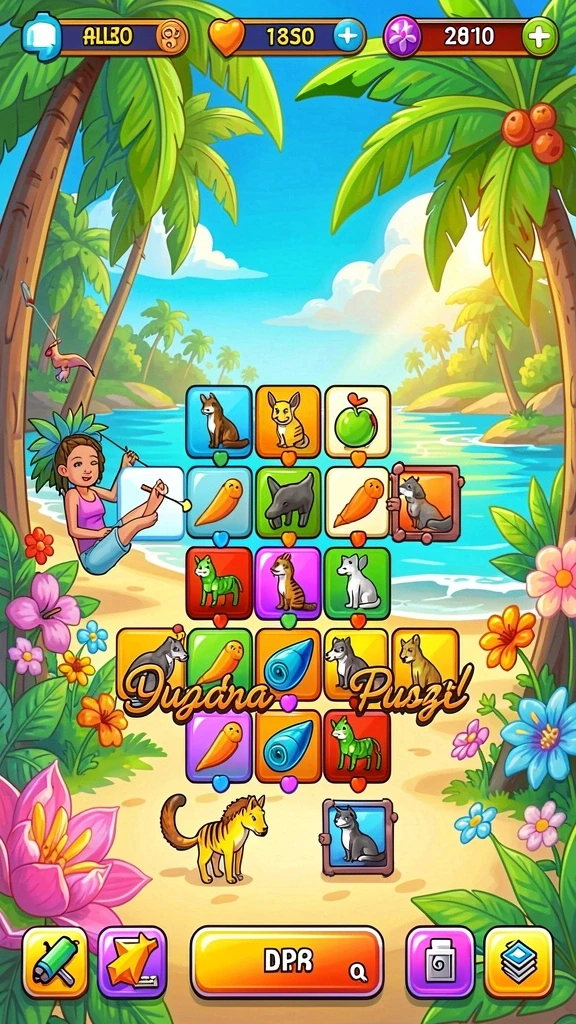 mpo76 - Screenshot kedua menampilkan salah satu level menarik dengan grafis warna-warni.