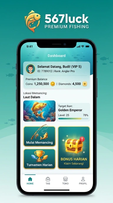Layar utama 567luck — antarmuka bersih setelah instalasi